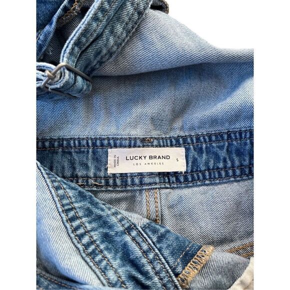 Lucky Brand Denim Boyfriend Shortall Overall size S Raw Hem - Picture 4 of 11